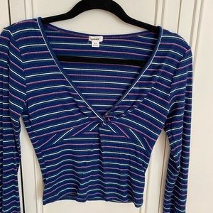 Tie front stripped crop top from garage